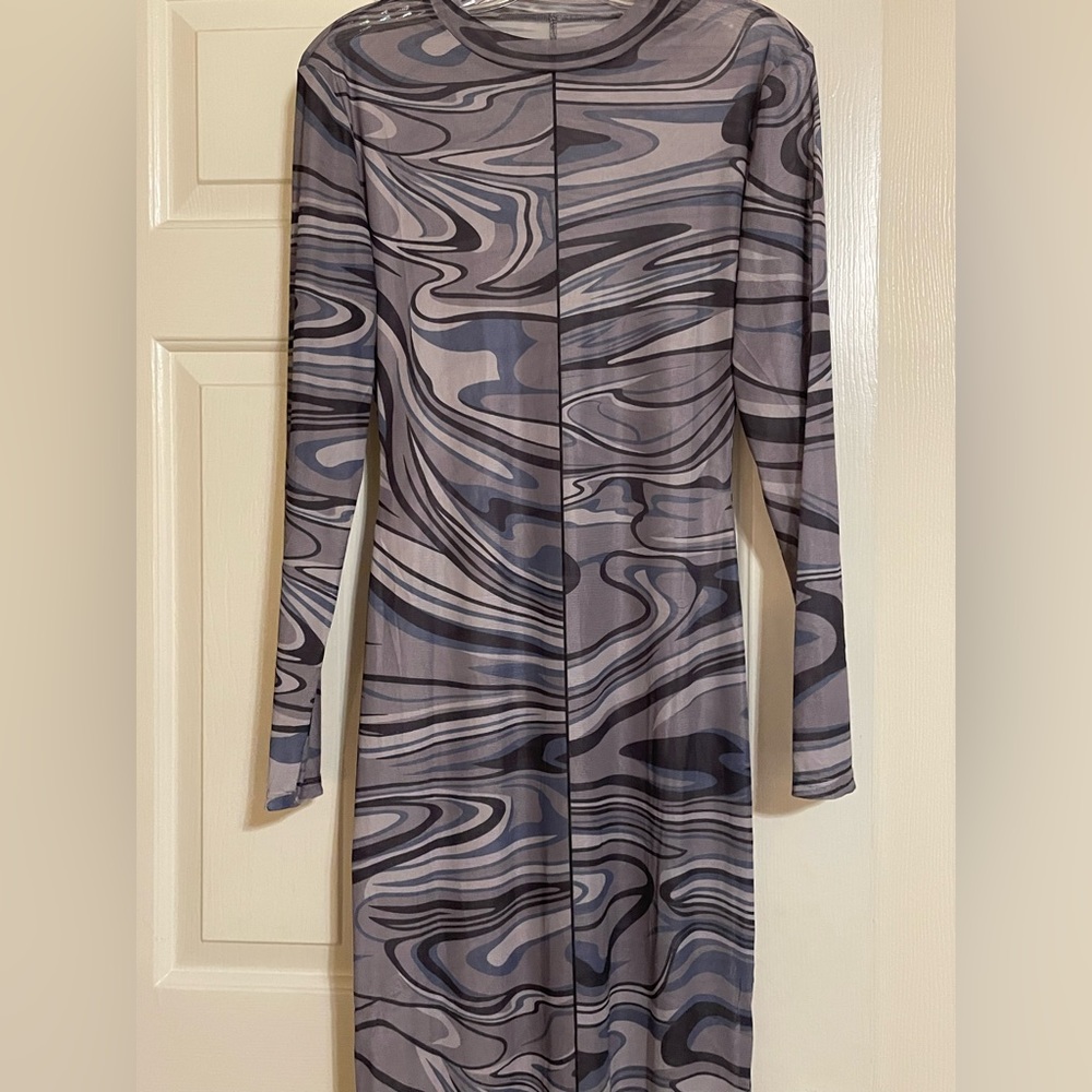 Y2K sheer bodycon dress medium